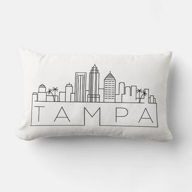 Tampa, Florida Skyline Lumbar Pillow Kussen (Voorkant)