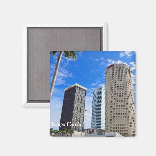 Tampa Florida Skyline Magneet (Voorkant / Achterkant)
