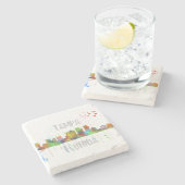 TAMPA, FLORIDA SKYLINE STENEN ONDERZETTER (Zijkant)