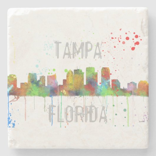 TAMPA, FLORIDA SKYLINE STENEN ONDERZETTER (Voorkant)