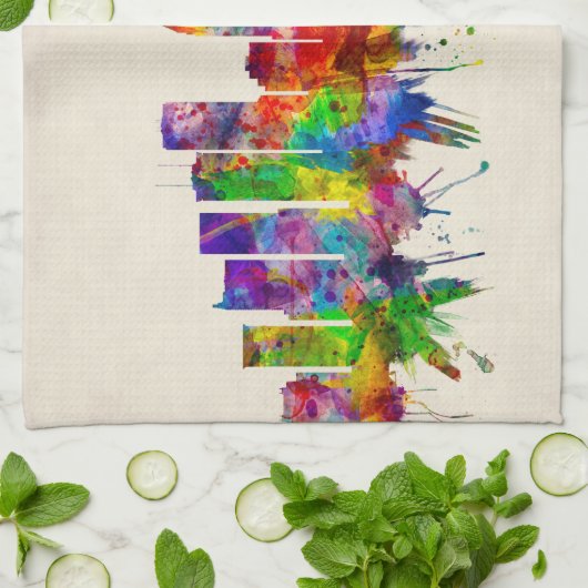 Tampa Florida Skyline Theedoek (Gevouwen)