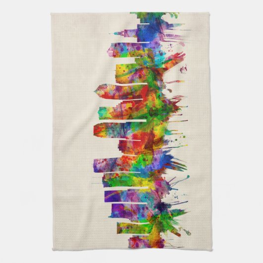 Tampa Florida Skyline Theedoek (Verticaal)