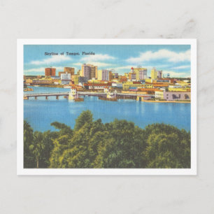 Tampa Florida Skyline Vintage 1940 Briefkaart