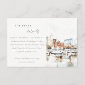 Tampa Florida Skyline Waterverf Wedding Details Informatiekaartje (Voorkant)