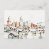 Tampa Florida Skyline Waterverf Wedding Details Informatiekaartje (Achterkant)