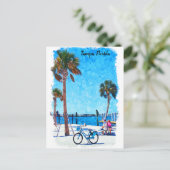Tampa Florida Summer Watercolor Painting  Briefkaart (Staand voorkant)