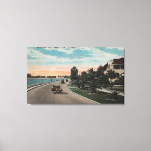 Tampa, Florida - Uitzicht van Bayshore Blvd Canvas Afdruk