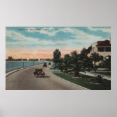 Tampa, Florida - Uitzicht van Bayshore Blvd Poster (Voorkant)
