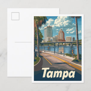 Tampa Florida USA Art Vintage Travel Illustratie Briefkaart