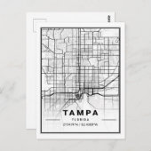 Tampa Florida USA Travel City Map Briefkaart (Voorkant / Achterkant)
