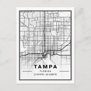 Tampa Florida USA Travel City Map Briefkaart