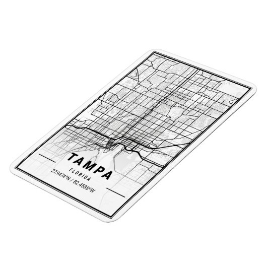 Tampa Florida USA Travel City Map Poster Magneet (Linkerzijde)