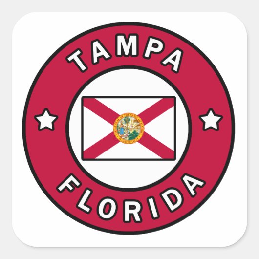 Tampa Florida Vierkante Sticker (Voorkant)