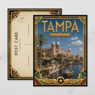 Tampa Florida Vintage Art Deco Gouden Tijdperk Briefkaart