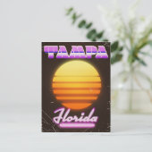 Tampa Florida vintage jaren 80 reisposter Briefkaart (Staand voorkant)