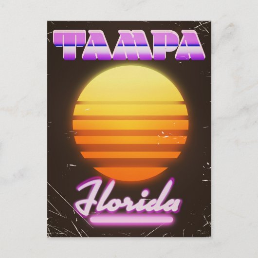 Tampa Florida vintage jaren 80 reisposter Briefkaart (Voorkant)