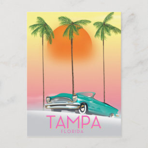 Tampa Florida vintage stijl reisposter Briefkaart
