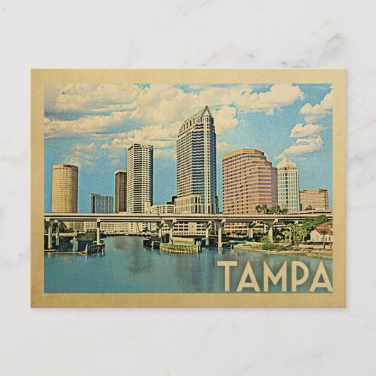Tampa Florida Vintage Travel Briefkaart (Voorkant)