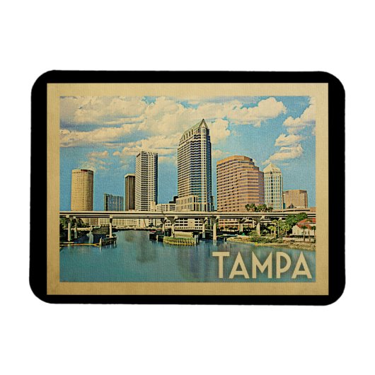Tampa Florida Vintage Travel Magneet (Horizontaal)