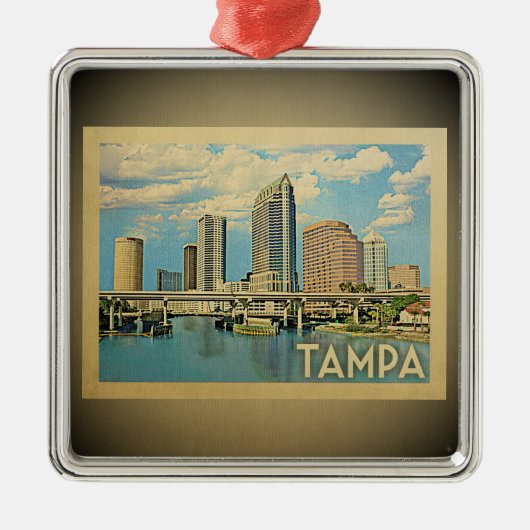 Tampa Florida Vintage Travel Ornament (Voorkant)