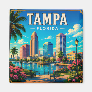 🌴 Tampa Florida Waterfront En Silhouet Magneet