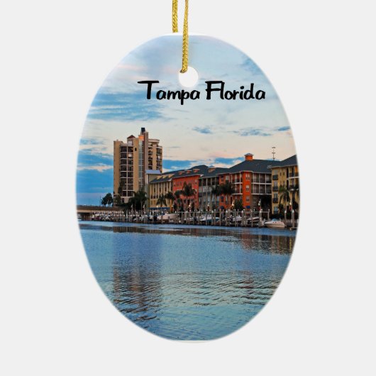 Tampa Florida Waterfront Keramisch Ornament (Achterkant)