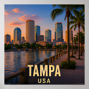 Tampa Florida Waterfront Reis Cadeau Poster