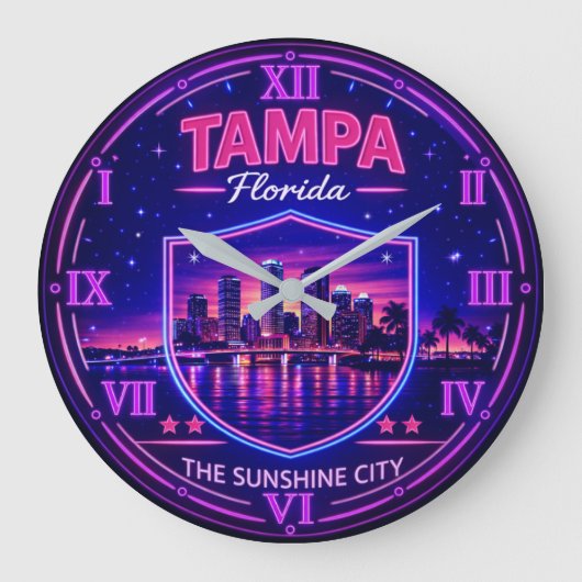Tampa Florida Waterfront Skyline Grote Klok (Voorkant)