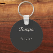 Tampa Florida White Font Sleutelhanger (Voorkant)