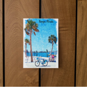 Tampa Florida Zomer Aquarel Schilderij Briefkaart