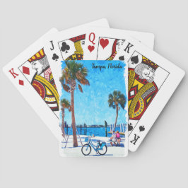 Tampa Florida Zomer Aquarel Schilderij Pokerkaarten