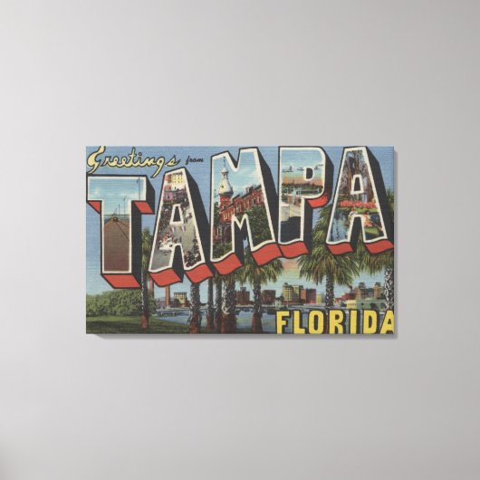 Tampa, FloridaLarge Letter ScenesTampa, FL Canvas Afdruk (Voorkant)