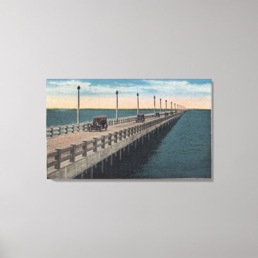 Tampa, FloridaView of Gandy BridgeTampa, FL Canvas Afdruk (Voorkant)