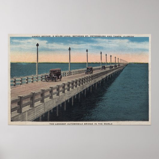 Tampa, FloridaView of Gandy BridgeTampa, FL Poster (Voorkant)