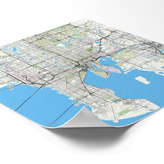 Tampa kaart poster (Hoek)