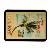 Tampa Magnet Palm Tree Vintage Travel Magneet (Horizontaal)