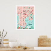 Tampa Map Print, 22 "x28" Poster (Keuken)