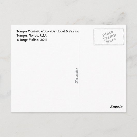 Tampa, Marriott, Waterside, Hotel & Marina Briefkaart (Achterkant)