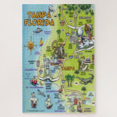 Tampa Orlando Florida Fun Map Legpuzzel (Verticaal)