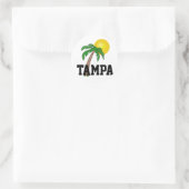 Tampa, palmboom van Florida Ronde Sticker (Tas)