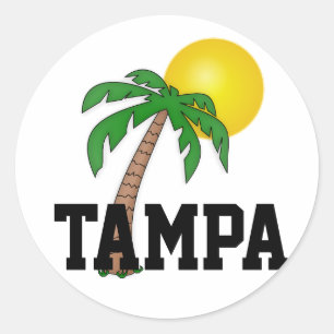 Tampa, palmboom van Florida Ronde Sticker
