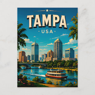 Tampa Riverwalk Waterfront Aandenken Briefkaart