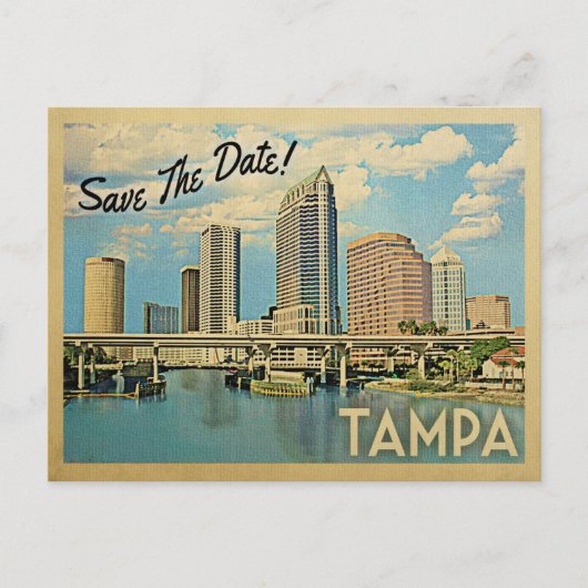 Tampa Save the Date Florida Aankondigingskaart (Voorkant)