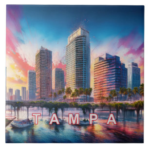 Tampa Silhouette Kunst  Tegeltje