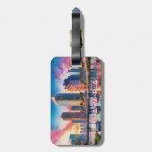 Tampa Skyline Abstracte kunst Bagagelabel (Achterkant verticaal)
