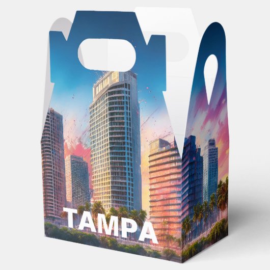 Tampa Skyline Abstracte kunst Bedankdoosjes (Geopend)