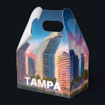 Tampa Skyline Abstracte kunst Bedankdoosjes<br><div class="desc">Voeg een modern tintje toe aan uw evenement met deze gunstbox met abstracte Tampa skyline-kunst. Perfect voor bruiloften,  feesten of relatiegeschenken.</div>