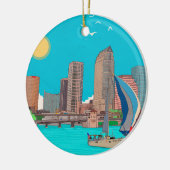 Tampa Skyline Florida USA Keramisch Ornament (Links)