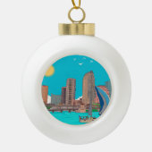 Tampa Skyline Florida USA Keramische Bal Ornament (Voorkant)