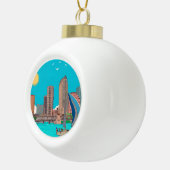Tampa Skyline Florida USA Keramische Bal Ornament (Rechts)